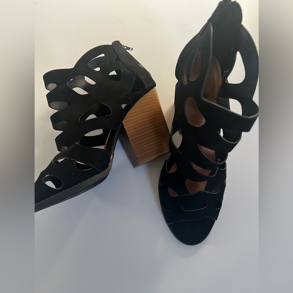 Qupid Black Cutout Ankle Booties